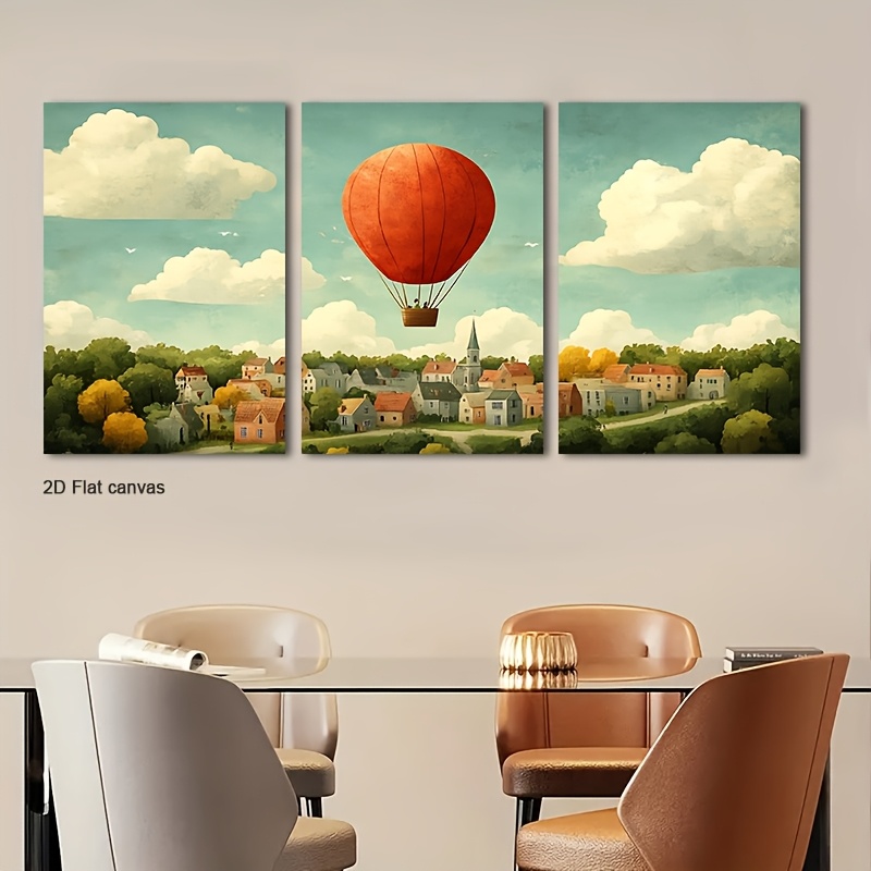 Canvas Wrap Ready - Бесрамное полотно из 3 частей: красный